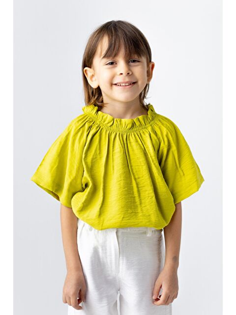 ZEYLAND Kız Çocuk Dokuma Viskon Düz Bluz - S000315440-18194