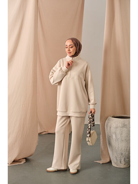 Locco Moda Kadın Yarım Fermuarlı Takım Taş - S000449604-25636