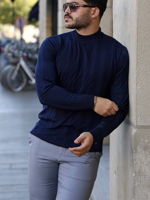 Jane's Erkek Yarım Balıkçı Yaka Kabartma Desenli Triko - S000517184-21164