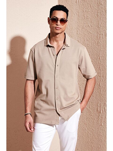 Buratti Pamuklu Regular Fit Kısa Kollu Erkek %100 Pamuk Gömlek 5902724 - S000157119-26429