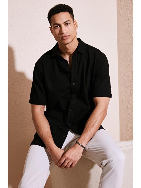 Buratti Pamuklu Regular Fit Kısa Kollu Erkek %100 Pamuk Gömlek 5902724 - S000157119-19351