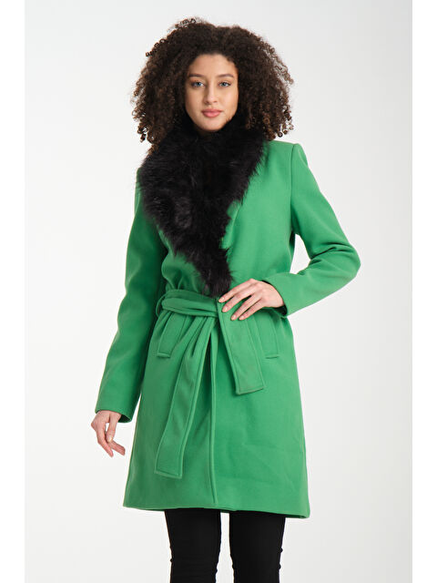 Rodi Kadın Kürklü Kaşe Kaban K38 - S000343110-18194