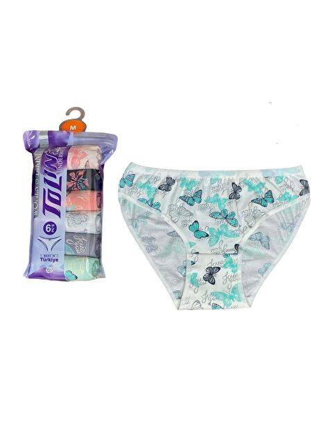 Tolin Kadın 6 lı Pamuklu Elastanlı Baskılı Havlu Ağ Bikini Model Külot Seti 2246166 - S000233898-23173