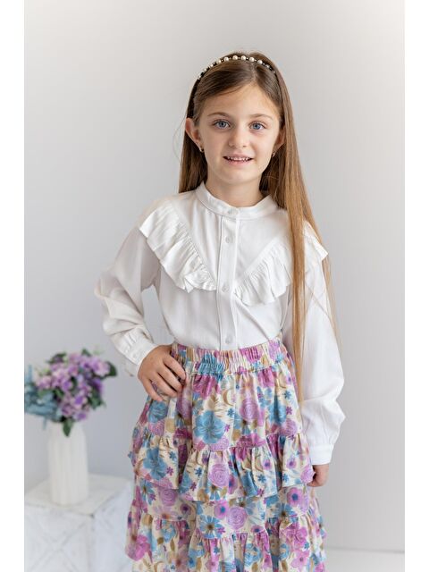 ZEYLAND Kız Çocuk Fırfır Detaylı Bluz - S000315443-19965