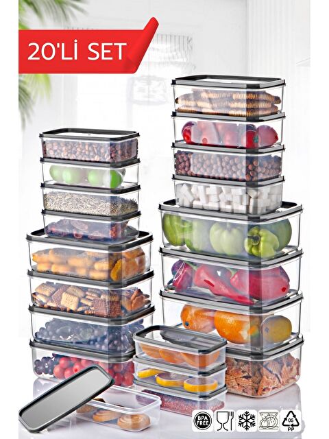 Nandy Home 20 Li Set Embox Dikdörtgen Erzak  Gıda Saklama Kabı - S000284886-20600
