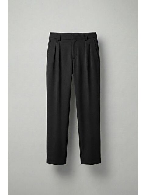 Abluka Online Erkek Baggy Fit Kumaş Pantolon Siyah - S000497013-19351