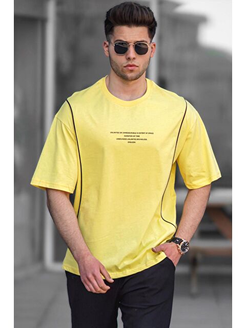 Madmext Sarı Oversize Erkek %100 Pamuk Tişört 5234 - S000016598-20072