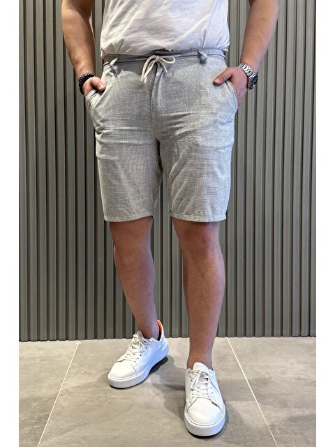 Mishar İtalia Bel Bağcıklı Keten Erkek Şort - S000372962-1180