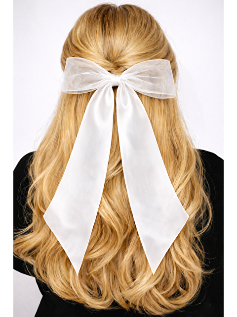 Katia And Bony Tül Fiyonklu Toka Beyaz