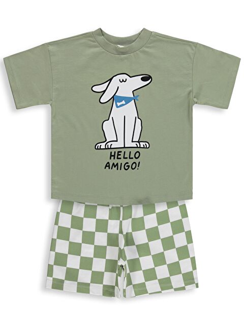 Civil Boys Hello Amigo Baskılı 2'Li 3-9 Yaş Takım - Kahve
