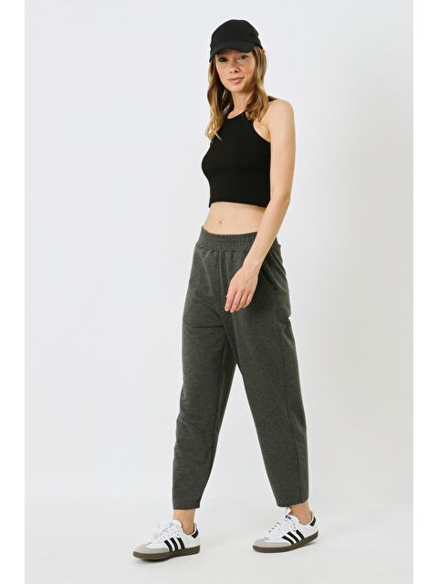 C&City Kadın Dikiş Detaylı Eşofman Altı 745 Füme - S000233897-33408