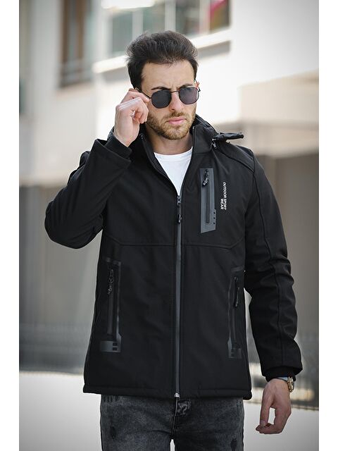 Oksit Majuro Outdoor Su Soğuk Rüzgar Geçirmez İçi Kürklü Dolgulu Softshell Erkek Dağcı Kampcı Kayakcı Mont - S000266010-19351