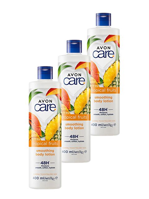 AVON Care Tropical Fruits Ananas, Mango ve Papaya Özlü Vücut Losyonu 400 Ml. Üçlü Set - S000190571-10231