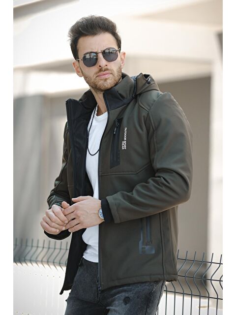 Oksit Majuro Outdoor Su Soğuk Rüzgar Geçirmez İçi Kürklü Dolgulu Softshell Erkek Dağcı Kampcı Kayakcı Mont - S000266010-18547