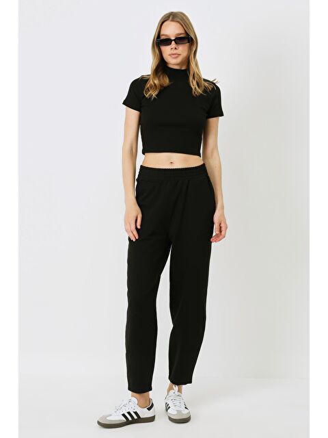 C&City Kadın Dikiş Detaylı Eşofman Altı 745 Siyah - S000233897-19351