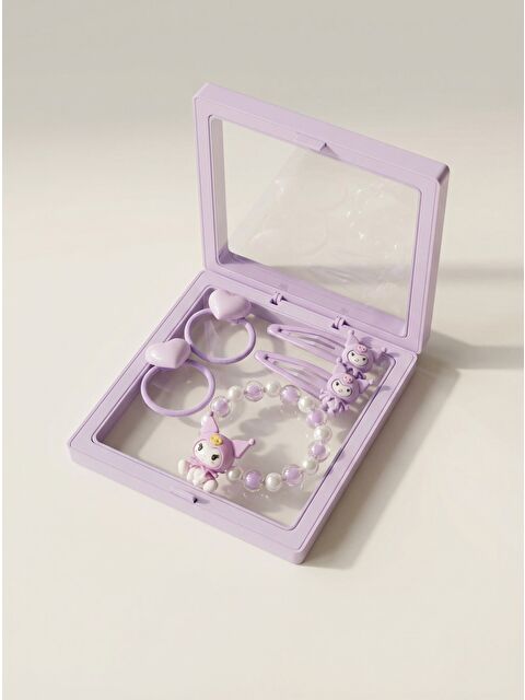 Katia And Bony Kız Çocuk 5'Li Kuromi Plastik Kutulu Toka Bileklik Seti Lila