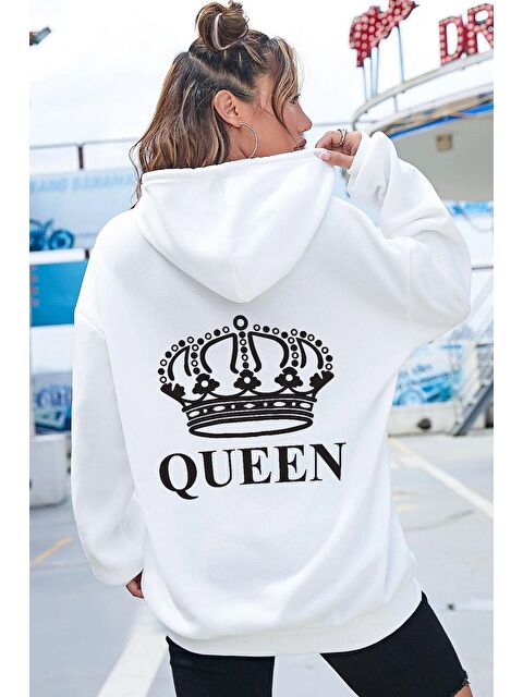 uyguntarz Unisex Quenn Sırt Baskılı Sweatshirt - S000268146-20063