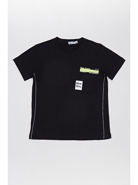 Fullamoda %100 Pamuk Yazı Baskılı Cepli Erkek Çocuk Tişört - S000393398-19351