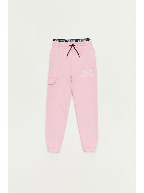 Fullamoda Yazı Baskılı Beli Lastikli Kız Çocuk Jogger Eşofman Altı - S000132683-23490