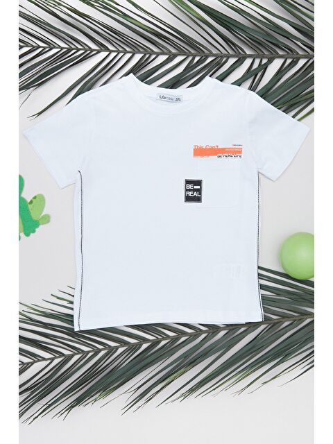 Fullamoda %100 Pamuk Yazı Baskılı Cepli Erkek Çocuk Tişört - S000393398-20063