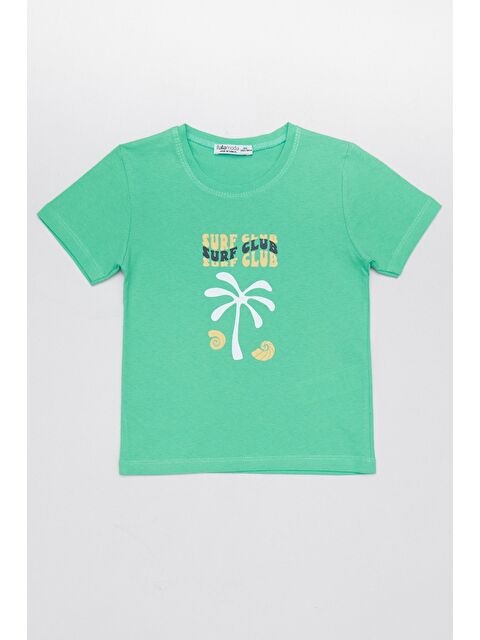Fullamoda %100 Pamuk Surf Club Yazı Baskılı Kız Çocuk Tişört - S000381225-18194