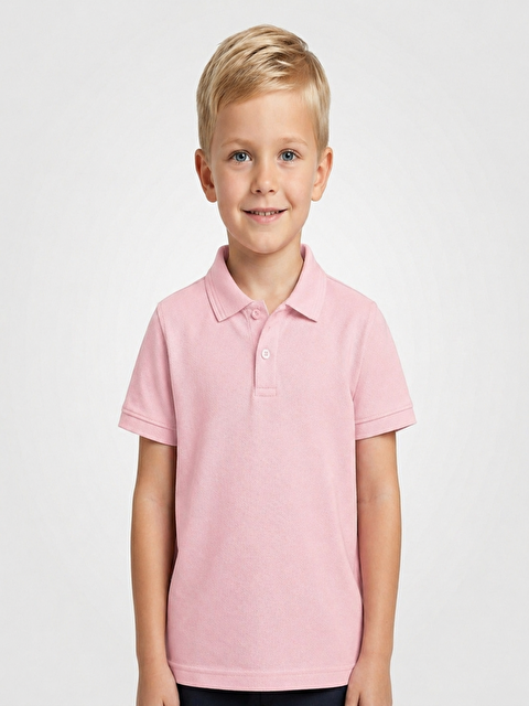 ajn Kids Polo Yaka Basic Kısa Kollu Unisex Çocuk Tişört