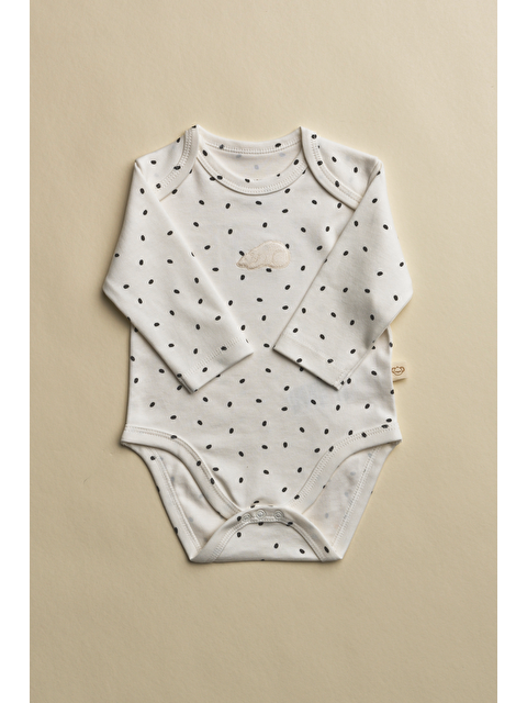 Oh La La Koala For Little Ones Kutup Ayısı Nakışlı Uzun Kollu Çıtçıtlı Bebek Body