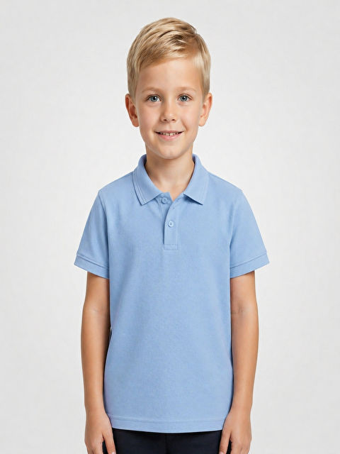 ajn Kids Polo Yaka Basic Kısa Kollu Unisex Çocuk Tişört