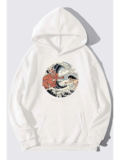 uyguntarz Unisex Kanagawa Oki Nami Ura Baskılı Sweatshirt - S000268149-20063