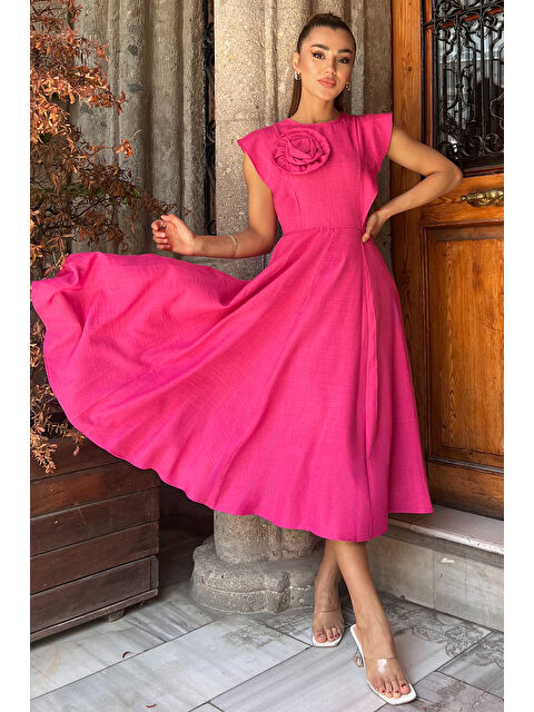 Gülseli Gül Detaylı Kadın Elbise - S000299505-18686