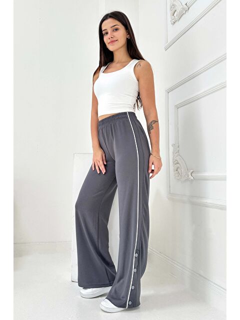 Tofisa Şetit Ve Çıtcıt Detaylı Modal Pantolon Füme - 27872-FUME - S000463929-33408