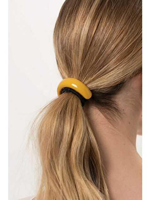 Katia And Bony Sarı Oval Kemik Aksesuarlı Lastik Toka