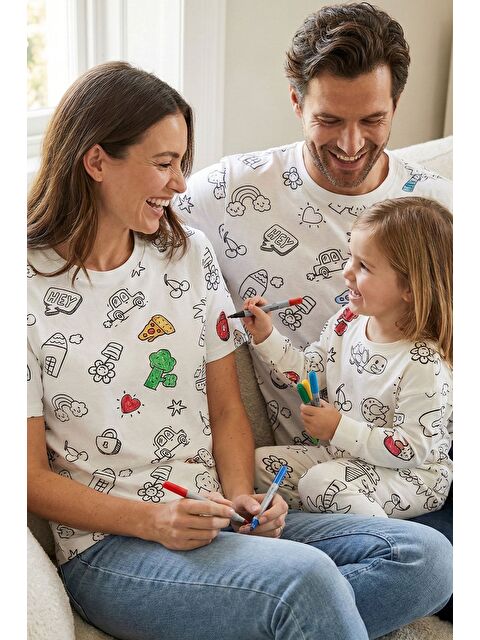 ZUZUNGA En Sevimli Figürleri Özel Kalemi ile BOYANABİLİR Yetişkin T-Shirt (Yıkama Sonrası Leke Bırakmaz) - S000518498-20063