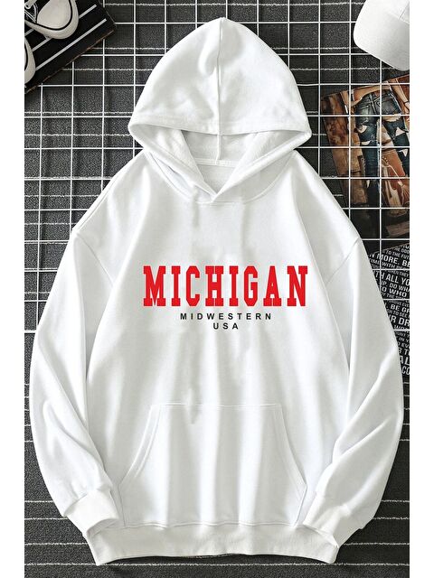 uyguntarz Unisex Michigan Baskılı Sweatshirt - S000268151-20063
