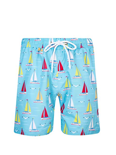 Lapi·eno Erkek Deniz Havuz Şortu Desenli Lupin S255 Turkuaz - S000191696-20055