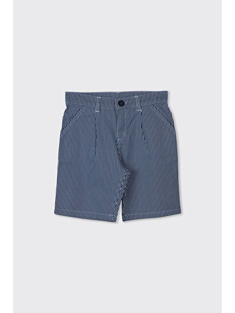 Panço Erkek Çocuk Çizgi Desenli Mavi Şort - S000524719-17234