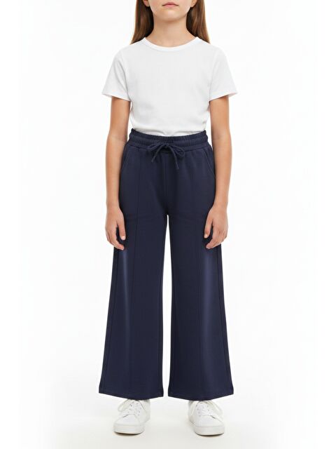 Toontoykids Kız Çocuk Beli Lastikli Bağlamalı Cepli Okul Eşofman Alt 25056