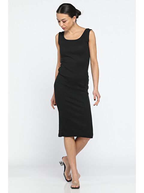 Gülseli Kaşkorse Kare Yaka Askılı Elbise - S000299413-19351