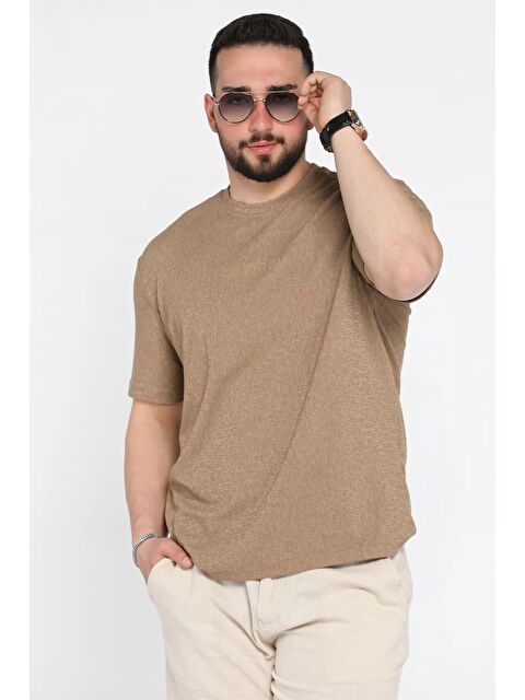 Mishar İtalia Bisiklet Yaka Kendinden Desenli Erkek Tişört - S000373017-19928