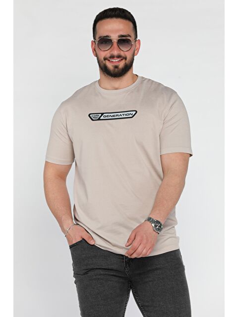 Mishar İtalia Erkek Ön Baskılı Bisiklet Yaka Tişört - S000373026-25636