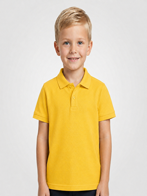 ajn Kids Polo Yaka Basic Kısa Kollu Unisex Çocuk Tişört