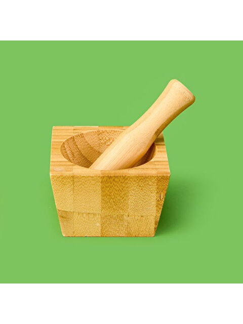 Tohana Bambu Kare Havan - Açık Kahverengi - 7x10x10 cm