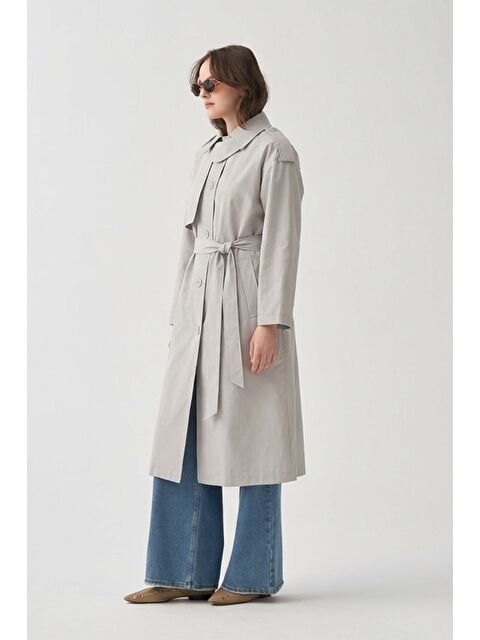 ALLDAY Taş-Yaka Apoletli Trençkot