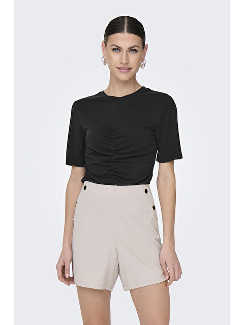 Only Onlfree Büzgülü Regular Fit Bisiklet Yaka T Shirt 15346602 - S000396476-19351