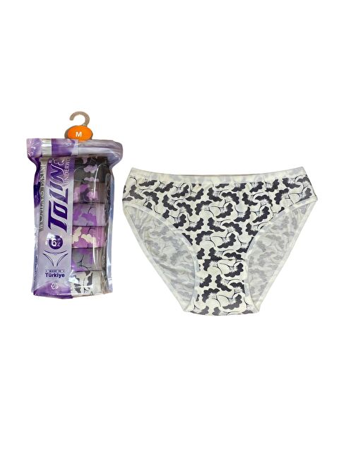 Tolin Kadın 6 lı Pamuklu Elastanlı Baskılı Havlu Ağ Bikini Model Külot Seti 2246173 - S000233924-23173