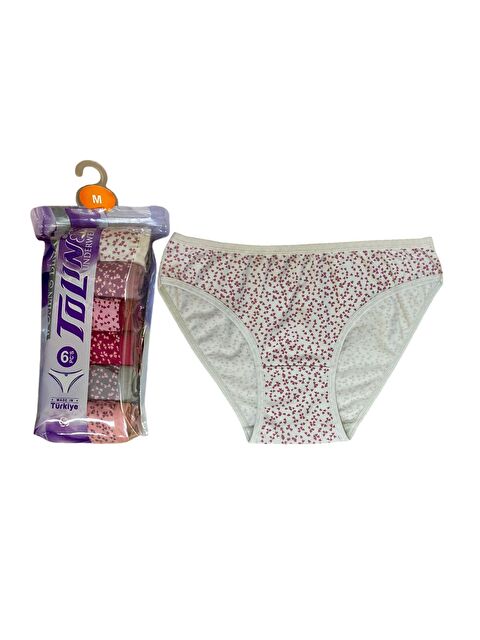 Tolin Kadın 6 lı Pamuklu Elastanlı Baskılı Havlu Ağ Bikini Model Külot Seti 2246172 - S000233904-23173