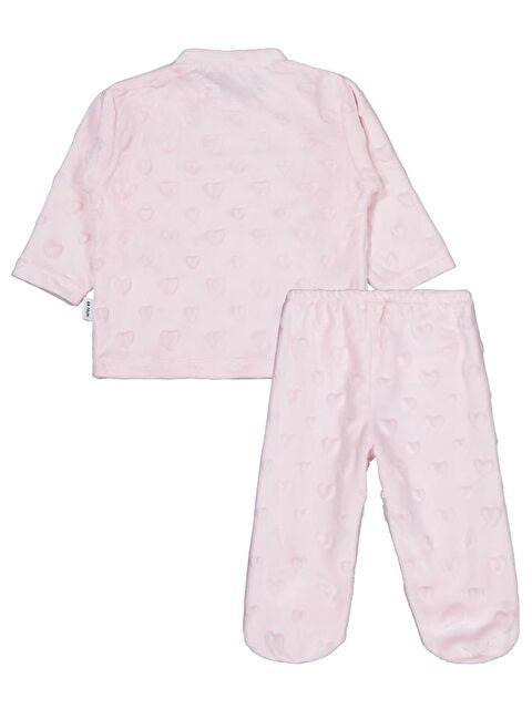 Minidamla Kız Ayı Tavşan Nakış Patikli 2Li Pijama Takım 1-6 Ay - Pembe 6-9 Ay - S000471361-20024