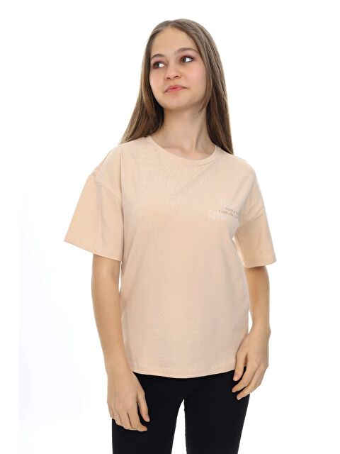 Toontoykids Kız Çocuk Baskılı Bisiklet Yaka Kısa Kollu Tişört - S000501909-19928