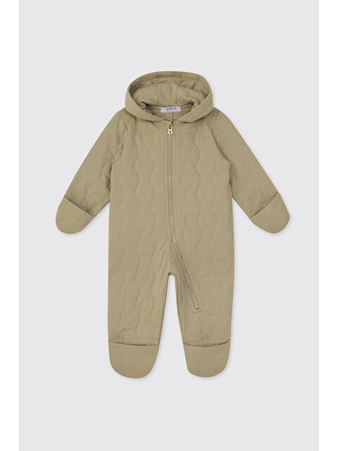 Panço Yenidoğan Uzun Kollu Patikli Kapitone Bej Tulum - S000524728-18547