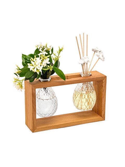 Missi Masif Ahşap Standlı Vanilya Sandal Oda Kokusu ve Vazo Seti - S000229045-19413